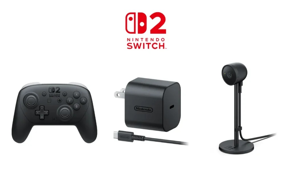 Nintendo Switch 2 accessories: Pro Controller, AC adapter and Camera